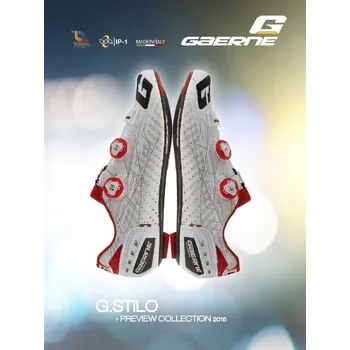 Pánské cyklistické tretry GAERNE tretry sil.Stilo Carbon white-red - 48 48