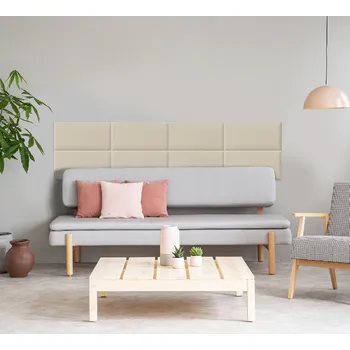 Obklad Čalouněný panel - Obdélník - 60x20cm Krémová bílá