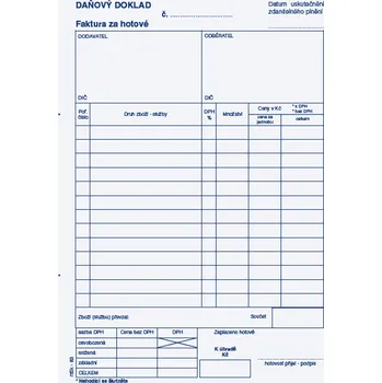 Tiskopis Faktura za hotové NCR A5/83