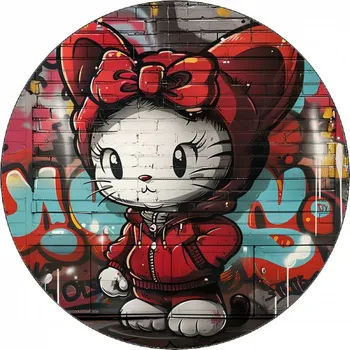 Jedlá dekorace na dort Jedlý papír Hello Kitty v teplákovce 19,5 cm