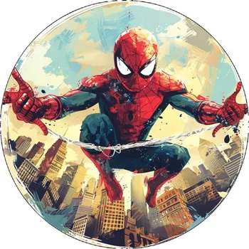 Jedlá dekorace na dort Jedlý papír Spider-Man ve městě 19,5 cm