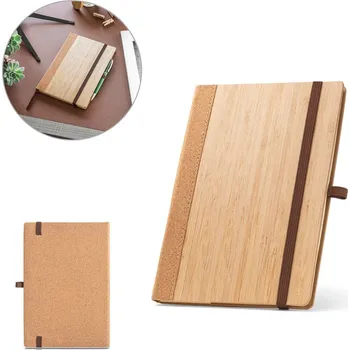 Zápisník ORWELL. Zápisník A5 z bambusu a korku s linkovanými listy bez potisku bez potisku 3 bez potisku