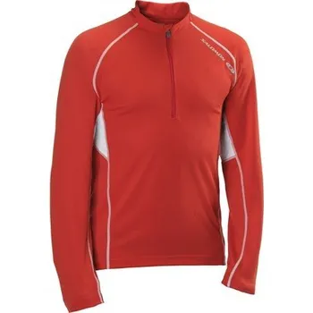 Pánské tričko SALOMON triko Trail Runner LS Zip M red - M