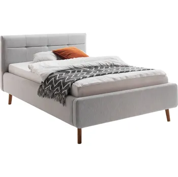 Postel Světle šedá dvoulůžková postel Meise Möbel Lotte 140 x 200 cm s úložným prostorem