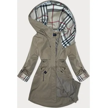 Bunda parka ve světlé khaki barvě s ozdobnou podšívkou BH Forever (3) (BH-2401BIG) odstíny zelené 46