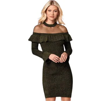 Dámské šaty Dámské dámské lurexové svetrové šaty M