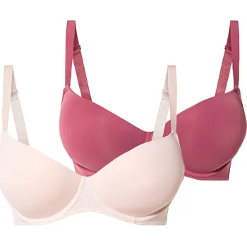 Podprsenka esmara® Dámská podprsenka XXL, 2 kusy (90C, červená / světle růžová)