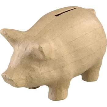 Pokladnička décopatch Kartonový předmět prasátko pokladnička 16x8x10cm