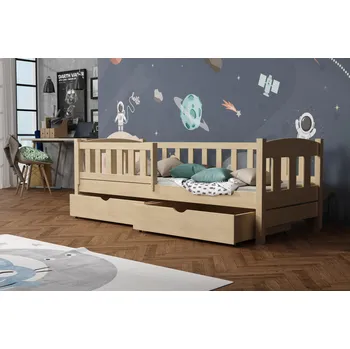 Postel Max-i Dětská postel BELA KIDBED ONE ze dřeva + rošt Zvolte rozměr:: 80 x 190 cm, Zvolte barvu:: barva černá + ŠUPLÍKY