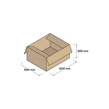 Úložný box Kartonové krabice 3VVL 600x500x300mm, 25 ks