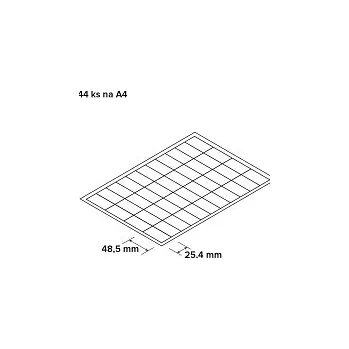 Speciální papír Etikety matné 44ks na A4, 100 ks