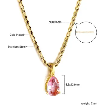 Náhrdelník Náhrdelník s barevným krystalem - 58FG