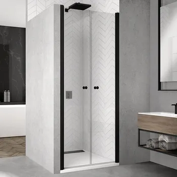SanSwiss SOLINO Black 70 cm dvoukřídlé dveře - černý/sklo Screen SOL207000687