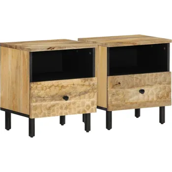 Noční stolek vidaXL Noční stolky 2 ks 40x33x46 cm masivní mangovníkové dřevo [356898] Barva: Přírodní