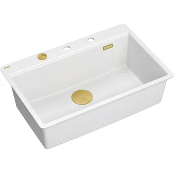 Granitový dřez Quadron Marc dřez graniteq 75x49 cm bílá HQM7650U1_FM_PVDG1