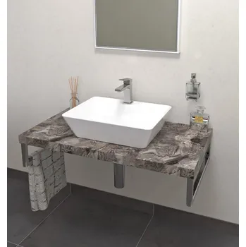 Deska pod umyvadlo AVICE deska 100x50cm, šedý kámen AV1010