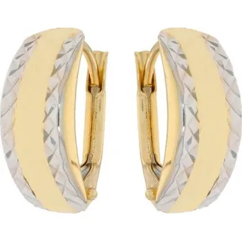 Náušnice Zlaté náušnice s bílým zdobením po stranách