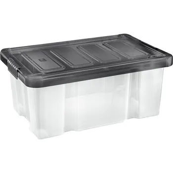 Úložný box TORTARELLI Box úložný s clipem, PUZZLE 14 L, trans./černá