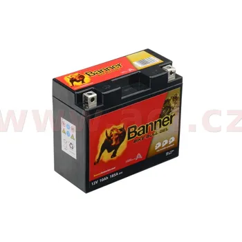 Motobaterie baterie gelová 12V, YT12B-4, YT12B-BS, 10Ah, 185A, BANNER Bike Bull GEL 150x69x130