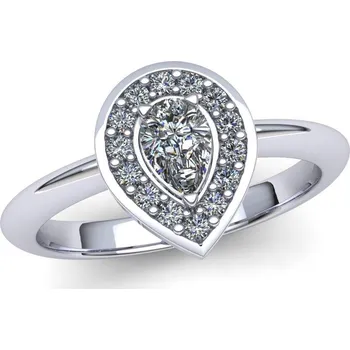 Prsten Diamantový prsten Kapka PDB20004 Materiál: Bílé zlato 14kt, Velikost: 70