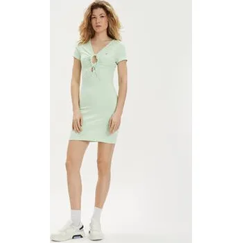 Dámské šaty Tommy Jeans Letní šaty DW0DW17953 Zelená Slim Fit XL