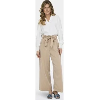 Dámské kalhoty ONLY Kalhoty z materiálu Marsa 15269628 Béžová Flared Fit L