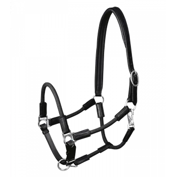 Kožená ohlávka Waldhausen Nevada Černá/stříbrná PON (Pony)