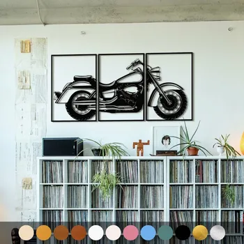 Obraz WoodenPuzzle.cz Dřevěný obraz - Motorka Barva: Bílá, Velikost: M