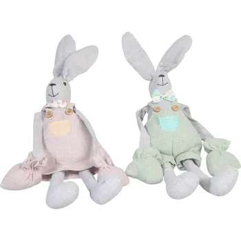 Velikonoční dekorace Det Gamle Apotek Látkový zajíc a zaječice 28x12 cm, 2 druhy cena za kus!