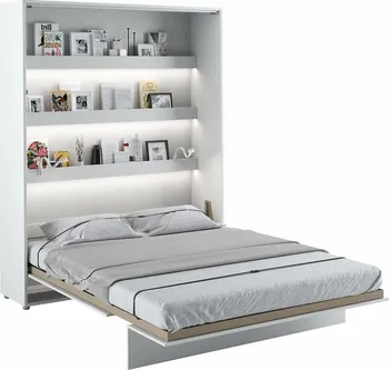 Postel Monterasso vysoká dvoulůžková sklápěcí postel ve skříni 180 x 200 cm matně bílá
