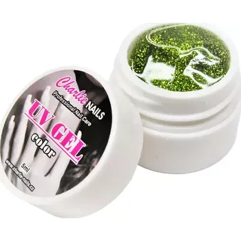 Charlie UV/LED gel 5ml - zelený glitter č.427