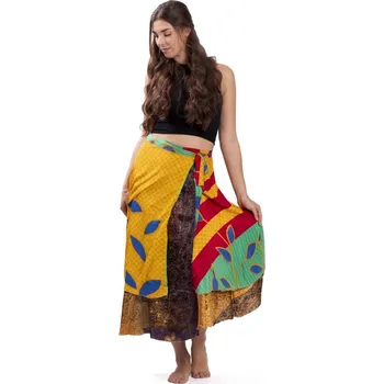 Dámské šaty Zavinovací sukně INAAYA žluto-hnědá I.