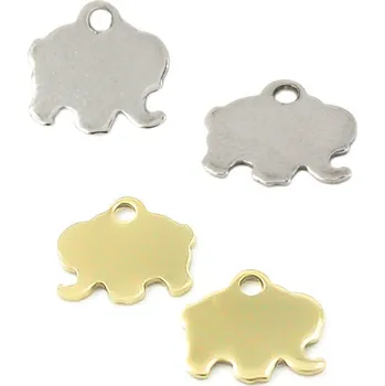 Materiál na výrobu šperku Závěsný přívěsek Slon 12x11x0,7mm - 1Ks+B - Nerez SL / 1Ks
