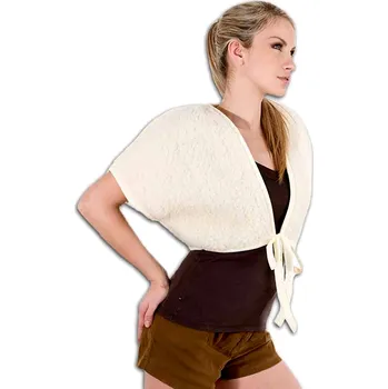 BabičkaOvečková.cz Nárameník z ovčí vlny merino na obě ramena přírodní, Velikost S