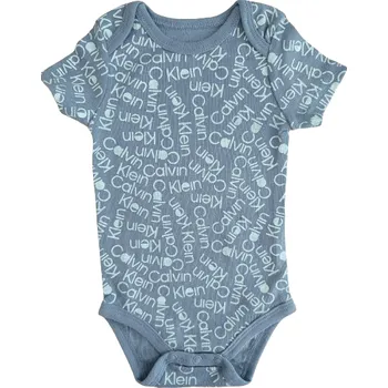 Calvin Klein šedomodré bodýčko pro chlapečka, miminko Teddy 12 m