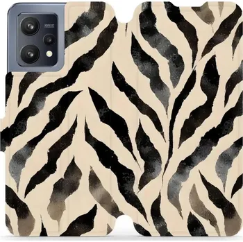 Pouzdro na mobilní telefon Flipové pouzdro Mobiwear - Realme 9 - VA53S Zebří (Knížkové flip pouzdro, obal, kryt na mobil Realme 9 - VA53S Zebří, materiál Umělá kůže + TPU - ochrana 360°, stojánek, silikonová vanička, magnetické zavírání)