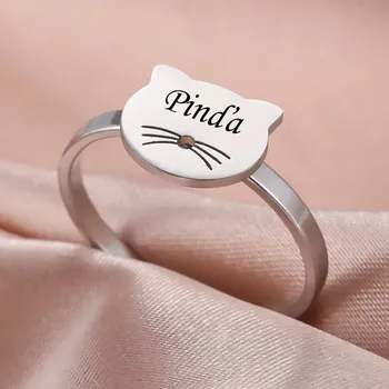 Prsten Ocelový prsten Kočička s Fousky