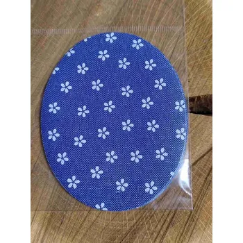 Textilní nažehlovací páska Nažehlovací záplaty riflové 6,8x8,5 cm 2 ks květ bílý