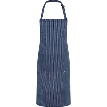 Kuchyňská zástěra Karlowsky Pracovní proužkovaná keprová zástěra Carlo s našitou kapsou Barva: modrá námořní (ca. Pantone 533C), Velikost: 70 x 90 cm KY028