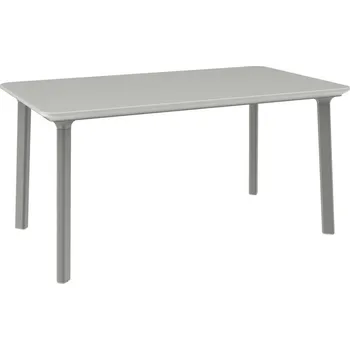 Zahradní stůl Moderní plastový stůl na terasu / zahradu, světle šedý, odpojitelné nohy, 147x84 cm