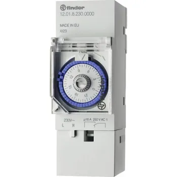 Spínací hodiny Finder 12.01.8.230.0000 spínací hodiny na DIN lištu 12.01.8.230.0000 230 V/AC denní program, motorový pohon