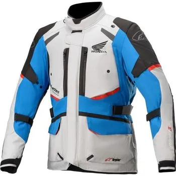 Moto bunda Bunda ANDES DRYSTAR HONDA kolekce, TECH-AIR 5 kompatibilní, ALPINESTARS (světle šedá/černá/modrá/červená) 2025 S