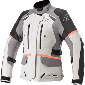 Moto bunda Bunda STELLA ANDES DRYSTAR, TECH-AIR 5 kompatibilní, ALPINESTARS, dámská (světle šedá/tmavě šedá/černá/růžová fluo) 2025 L