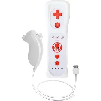 Gamepad Wii ovladač + Nunchuck na Wii - modrá bílá sada