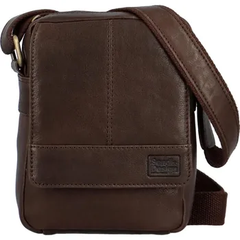 Pánská kožená crossbody taška tmavě hnědá - SendiDesign Loges hnědá