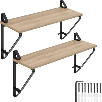 police tectake 2 závěsné police Irvine Industrial světlé dřevo, dub Sonoma