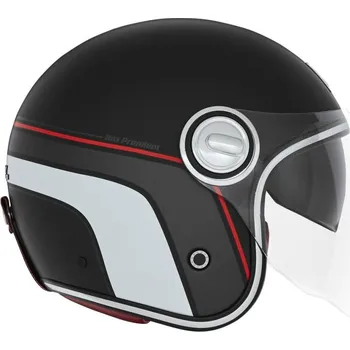 Helma na motorku Přilba HERITAGE, NOX PREMIUM (černá matná,červená,bílá) 2026 XS