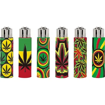 Zapalovač Zapalovač Clipper FCP11RH Pop Covers Rasta Weed balení - 30 ks