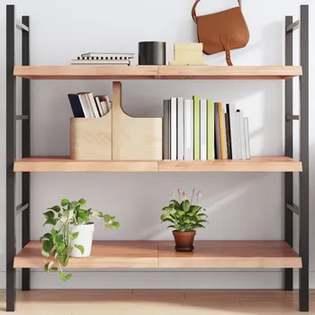 police Petrashop Nástěnná police hnědá 120x60x(2-4)cm ošetřený masivní dub Hnědá363698