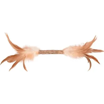 Hračka pro ptáka Hračka cat matatabi tyčka s peří 30x1,5cm Flamingo